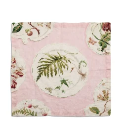 Daylesford X Colefax Quince Garden Napkin in Pink with Fern>Daylesford Organic Flash Sale