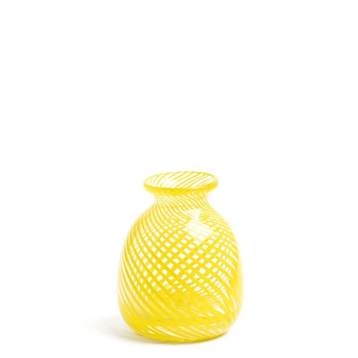Miro Yellow Spiral Stripe Vase>Daylesford Organic Store