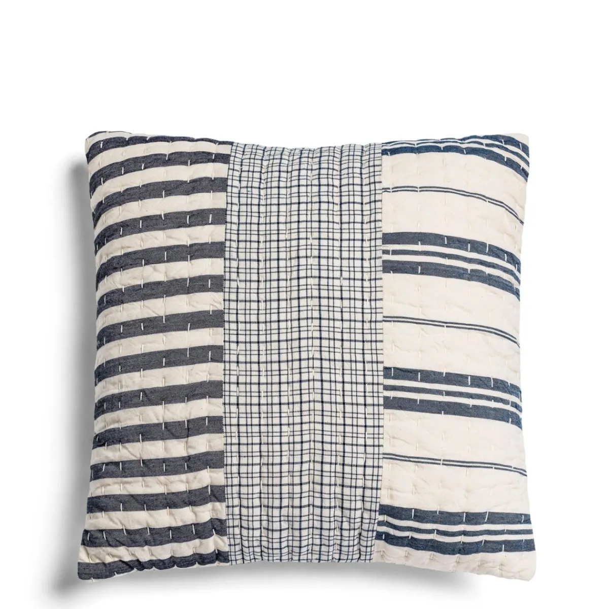 Patchwork Cushion Navy & White>Daylesford Organic New
