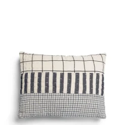 Patchwork Cushion Navy & White Rectangle>Daylesford Organic Clearance