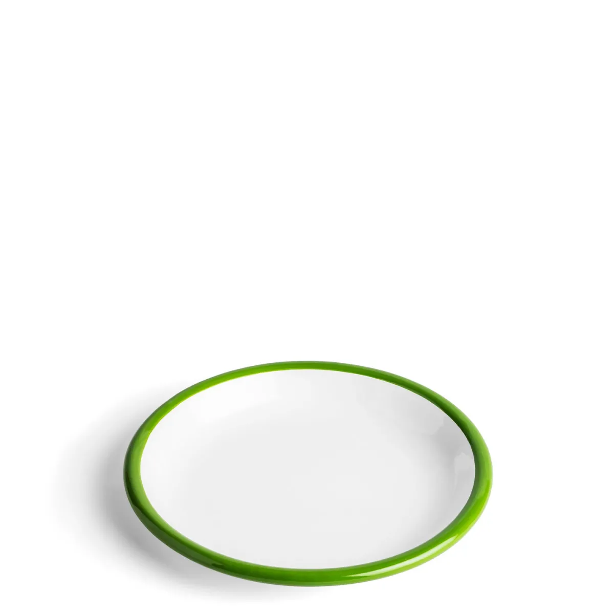 White & Green Enamel Plate 20cm>Daylesford Organic Sale