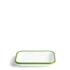 White & Green Enamel Rectangular Dish 21cm>Daylesford Organic Cheap
