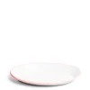 White & Pink Enamel Oval Plate>Daylesford Organic Shop