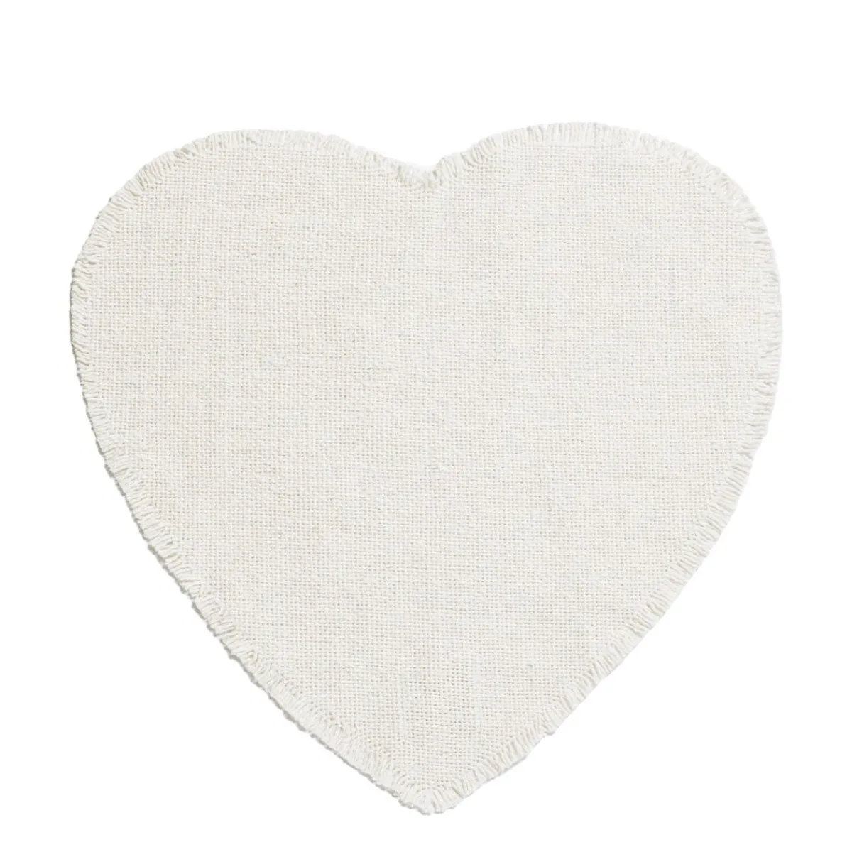 White Linen Heart Placemat>Daylesford Organic Clearance